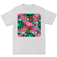 Dove Grey breast cancer awareness with pumpkins seamless pattern Premium Tee - BundleAndBundleShop