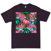 Plum breast cancer awareness with pumpkins seamless pattern Premium Tee - BundleAndBundleShop