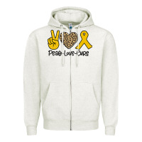Oatmeal Heather Peace Love Cure Zipper Hoodie - Bettercallsaul