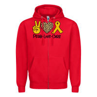 Red Peace Love Cure Zipper Hoodie - Bettercallsaul