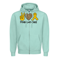 Seafoam Peace Love Cure Zipper Hoodie - Bettercallsaul