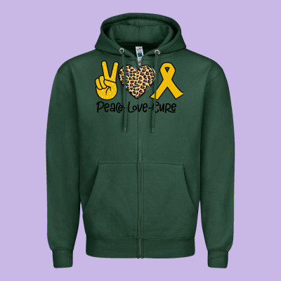 Peace Love Cure Zipper Hoodie Designed By Bettercallsaul
