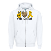 White Peace Love Cure Zipper Hoodie - Bettercallsaul