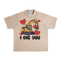 French Oak i dig you valentines excavator Urban Heavy Tee - MaliasSmallBusiness