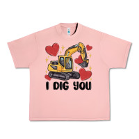 Salmon i dig you valentines excavator Urban Heavy Tee - MaliasSmallBusiness