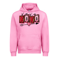 Fuchsia Pink Xoxo Love Urban Hoodie - FaDigitalArtStudio