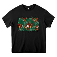 Black christmas gift box and leopard background Heavy Core Tee - BundleAndBundleShop