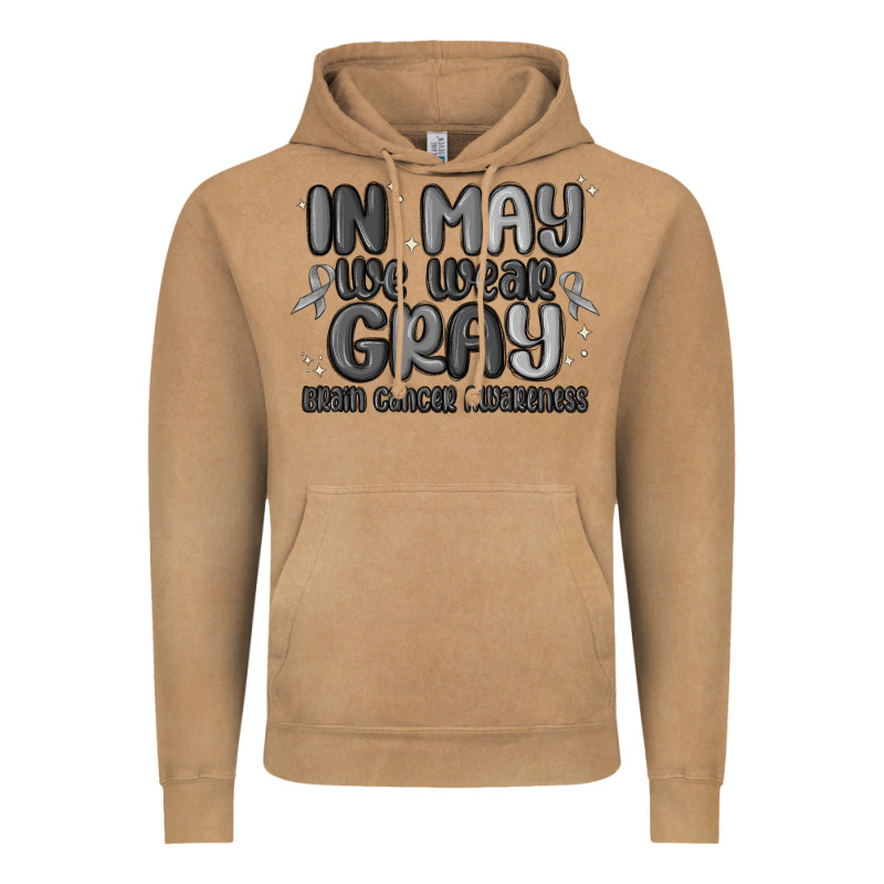 In May We Wear Gray Brain Cancer Awareness Vintage Hoodie by MaliasSmallBusiness | Teevron
