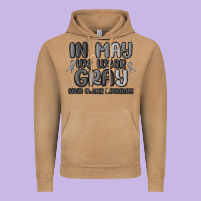 In May We Wear Gray Brain Cancer Awareness Vintage Hoodie Designed By Maliassmallbusiness