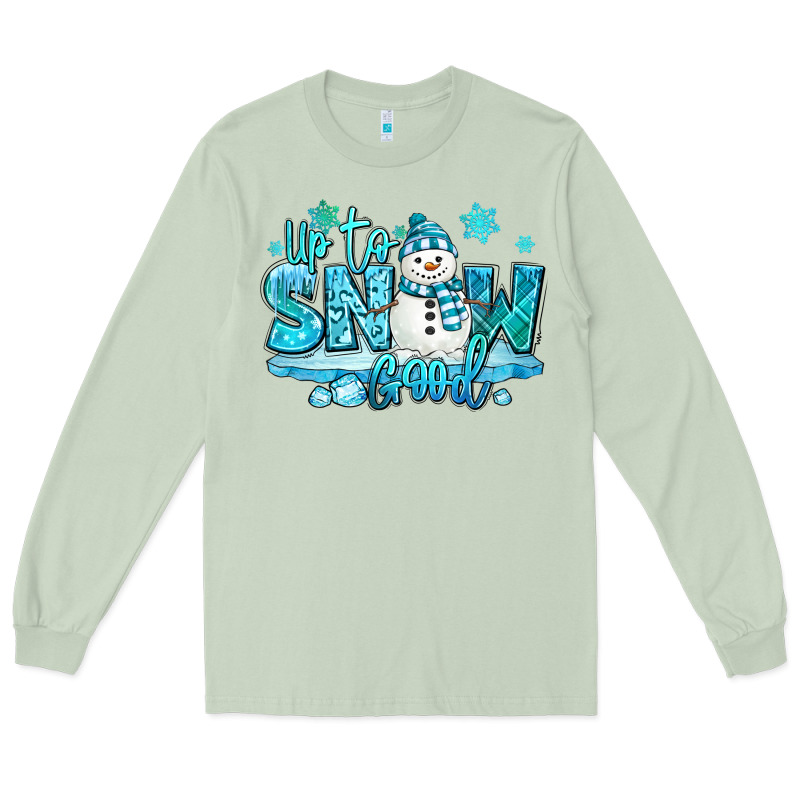 Up To Snow Good Winter Snowman Long Sleeve Tee by MaliasSmallBusiness | Teevron