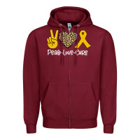 Burgundy Peace Love Cure Zipper Hoodie - Bettercallsaul