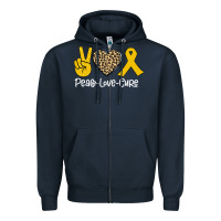 Navy Peace Love Cure Zipper Hoodie - Bettercallsaul