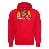 Red Peace Love Cure Zipper Hoodie - Bettercallsaul