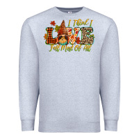Heather Grey i think i love fall most of all Premium Sweatshirt - CowGirlArtShop