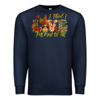 Navy i think i love fall most of all Premium Sweatshirt - CowGirlArtShop