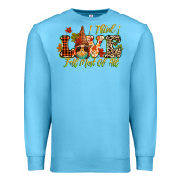 Ocean Blue i think i love fall most of all Premium Sweatshirt - CowGirlArtShop