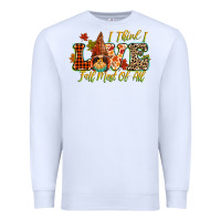 White i think i love fall most of all Premium Sweatshirt - CowGirlArtShop