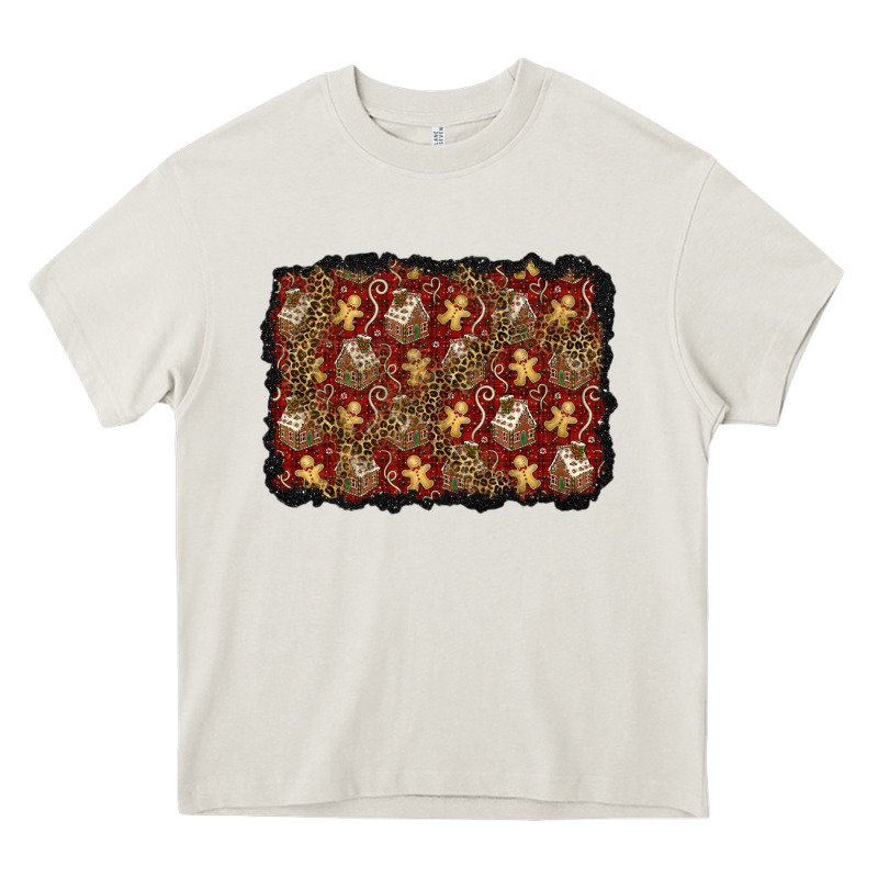 Christmas Gingerbread Man And House Background Heavy Core Tee by BundleAndBundleShop | Teevron