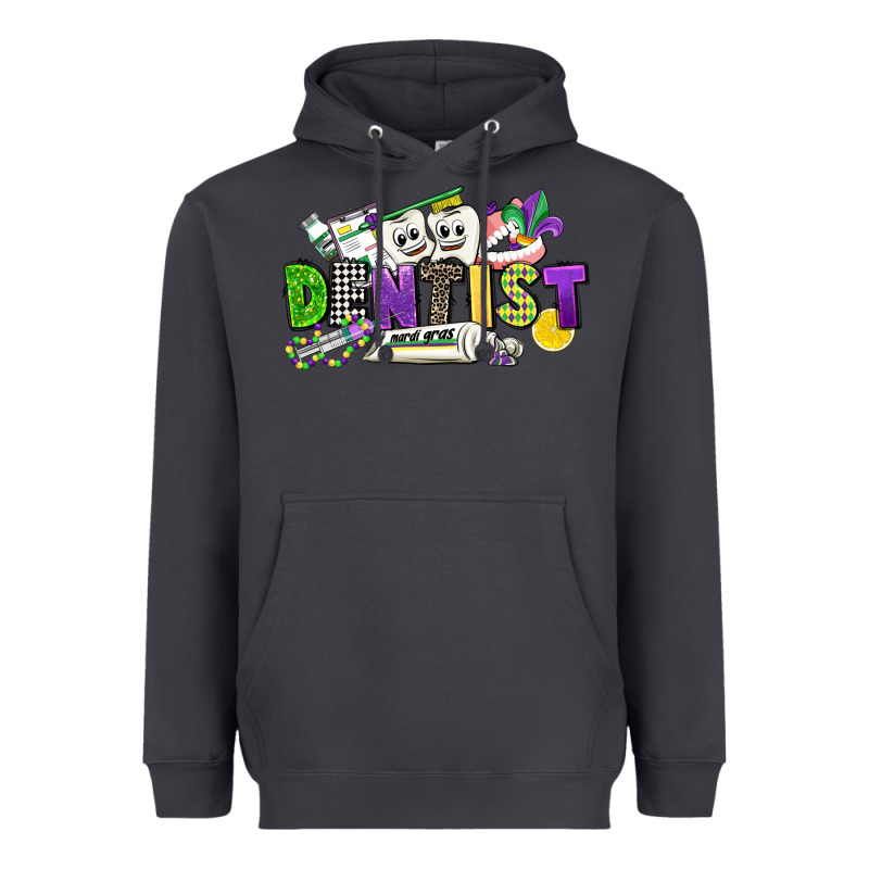 Dentist Mardi Gras Heavyweight Hoodie by CowGirlArtShop | Teevron