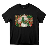 Black christmas ornament and diamond plaid  background Heavy Core Tee - BundleAndBundleShop