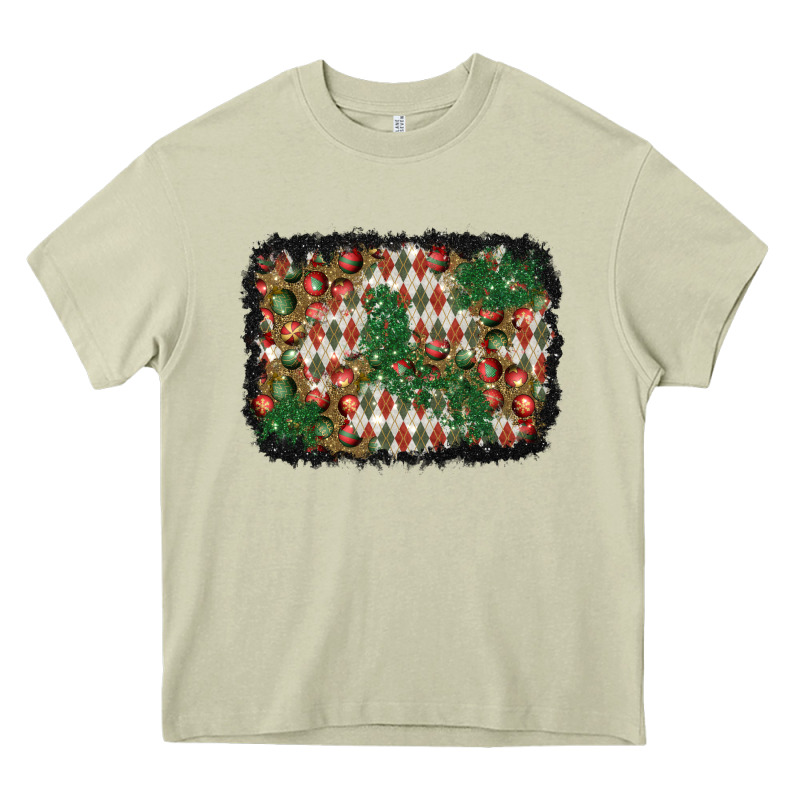 Christmas Ornament And Diamond Plaid  Background Heavy Core Tee by BundleAndBundleShop | Teevron