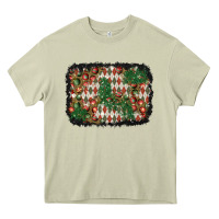 Mossy christmas ornament and diamond plaid  background Heavy Core Tee - BundleAndBundleShop