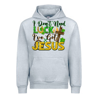 Heather Grey i don't need luck i've got jesus Urban Hoodie - FaDigitalArtStudio