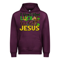 Mauve Wine i don't need luck i've got jesus Urban Hoodie - FaDigitalArtStudio