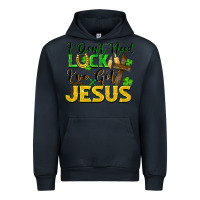 Navy i don't need luck i've got jesus Urban Hoodie - FaDigitalArtStudio