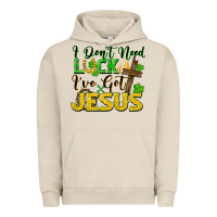 Pigment French Oak i don't need luck i've got jesus Urban Hoodie - FaDigitalArtStudio