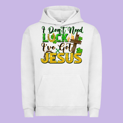 I Don't Need Luck I've Got Jesus Urban Hoodie Designed By Fadigitalartstudio