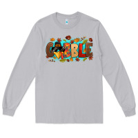 Moon Dust gobble with thanksgiving turkeys Long Sleeve Tee - MaliasSmallBusiness