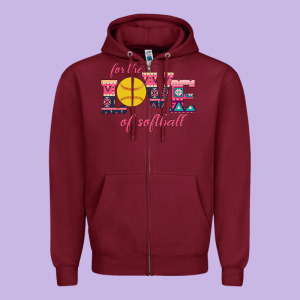 For The Love Of Softball Zipper Hoodie Designed By Bettercallsaul