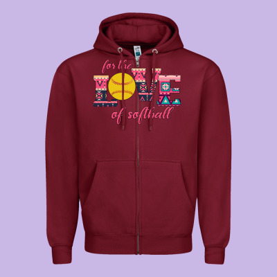 For The Love Of Softball Zipper Hoodie Designed By Bettercallsaul