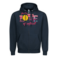 Navy For The Love Of Softball Zipper Hoodie - Bettercallsaul