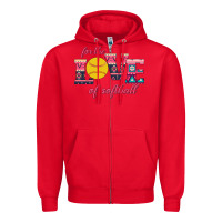 Red For The Love Of Softball Zipper Hoodie - Bettercallsaul