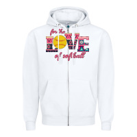 White For The Love Of Softball Zipper Hoodie - Bettercallsaul