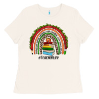 Bone Christmas Teacherlife rainbow Ladies Tee - JahusDesignShop