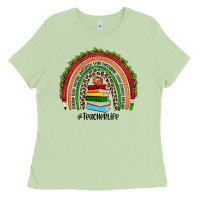 Matcha Christmas Teacherlife rainbow Ladies Tee - JahusDesignShop