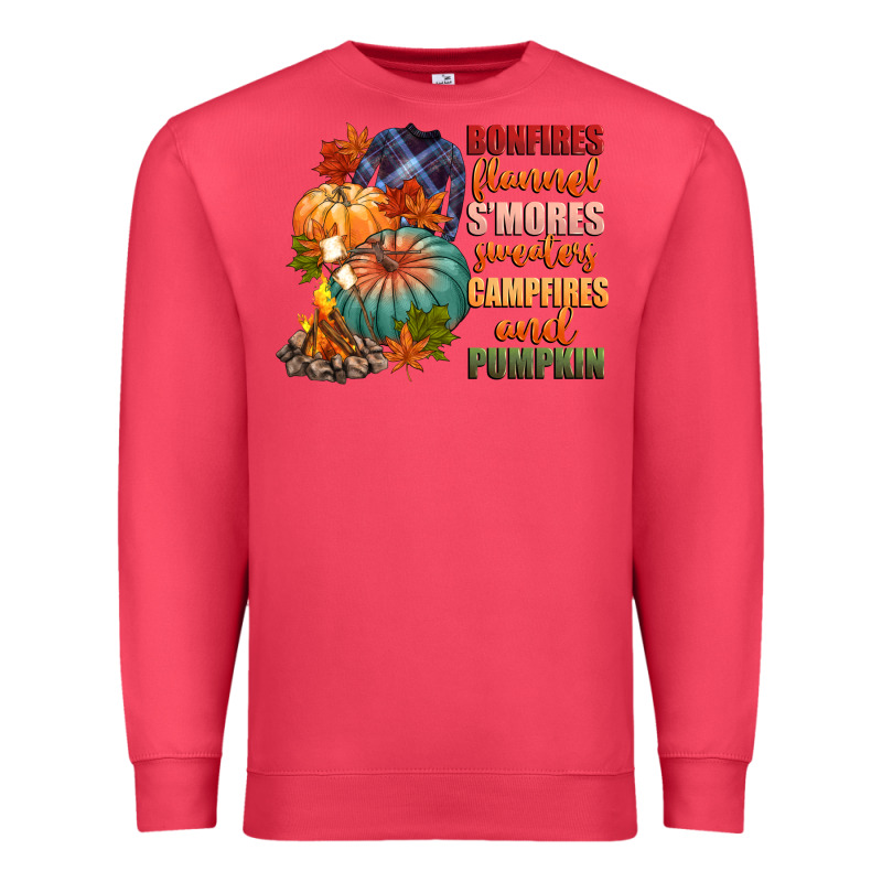 Bonfires Flannels Smores Campfires And Pu Premium Sweatshirt by CowGirlArtShop | Teevron