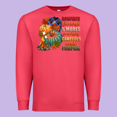 Bonfires Flannels Smores Campfires And Pu Premium Sweatshirt Designed By Cowgirlartshop