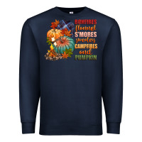 Navy bonfires flannels smores campfires and pu Premium Sweatshirt - CowGirlArtShop