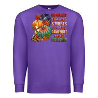 Purple bonfires flannels smores campfires and pu Premium Sweatshirt - CowGirlArtShop