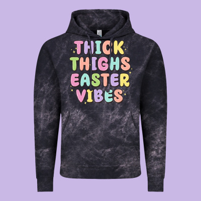 Thicks Thighs Easter Vibes Vintage Hoodie Designed By Maliassmallbusiness