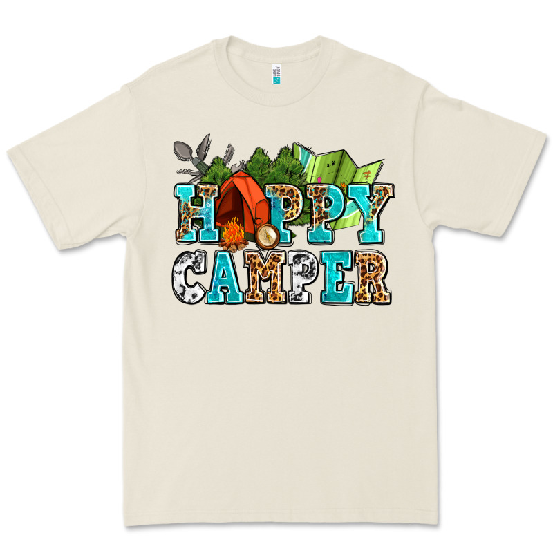Happy Camper With Trees And Map Premium Tee by AdoDesignShop | Teevron