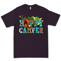 Plum happy camper with trees and map Premium Tee - AdoDesignShop