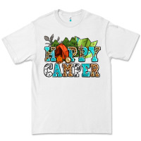White happy camper with trees and map Premium Tee - AdoDesignShop