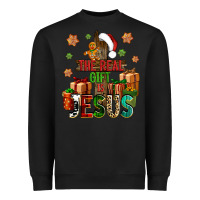 Black The real gift is Jesus Heavyweight Sweatshirt - NancyCooperArtShop