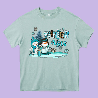 Winter Vibes Heavy Core Tee Designed By Adodesignshop