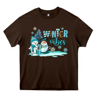 Chocolate Brown winter vibes Heavy Core Tee - AdoDesignShop